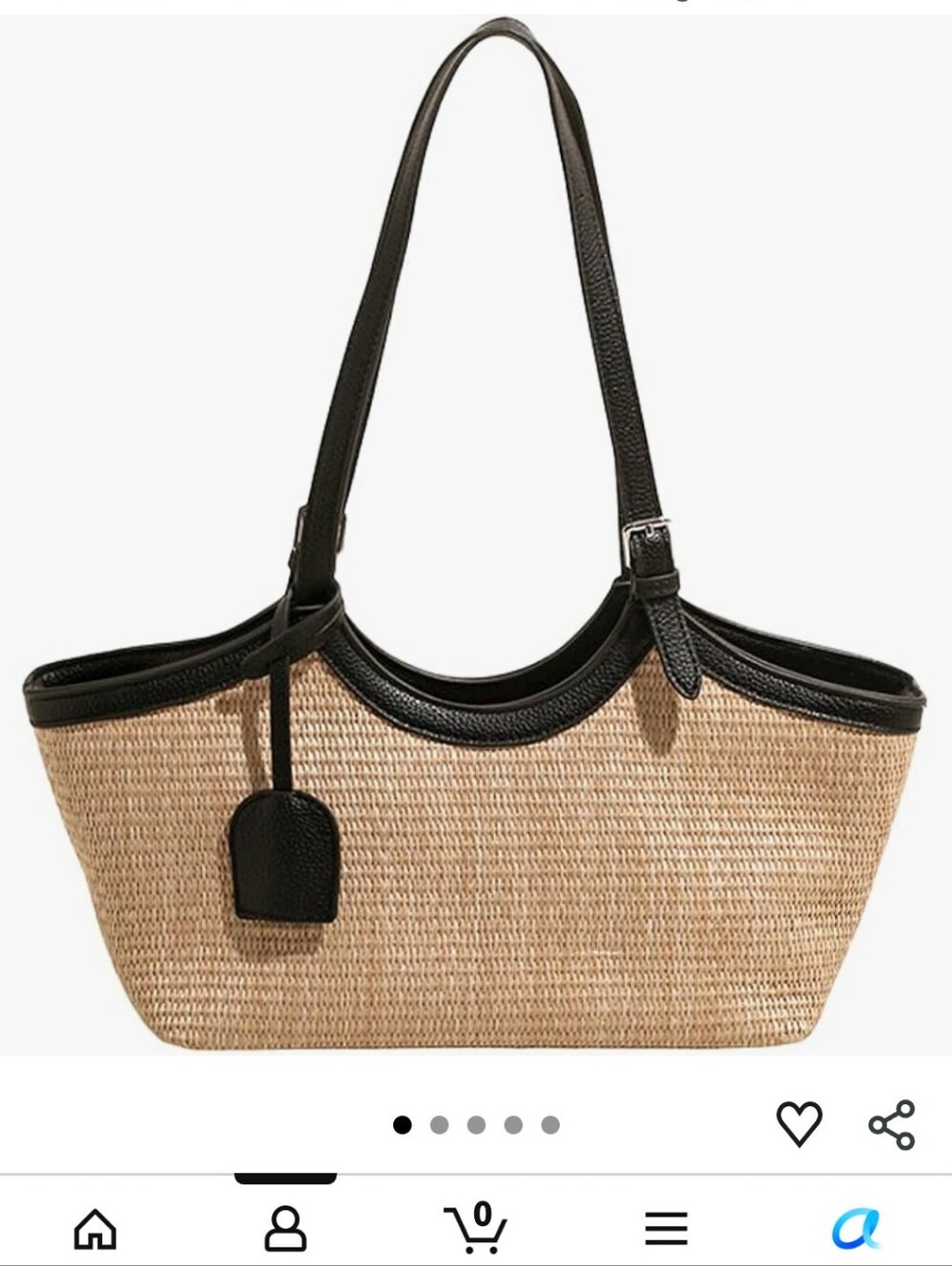Molo Straw Tote with Black Trim